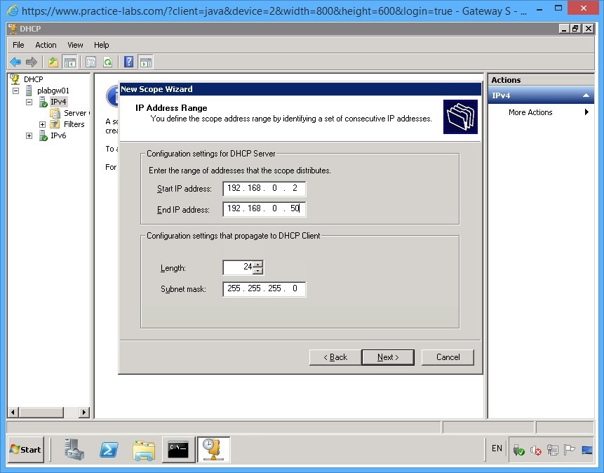 Practice Labs screenshot.